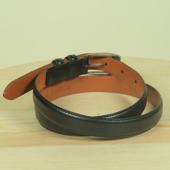Ralph Lauren Collection Leather Belt Italy Womens M Black Sterling Silver 925 main image 8